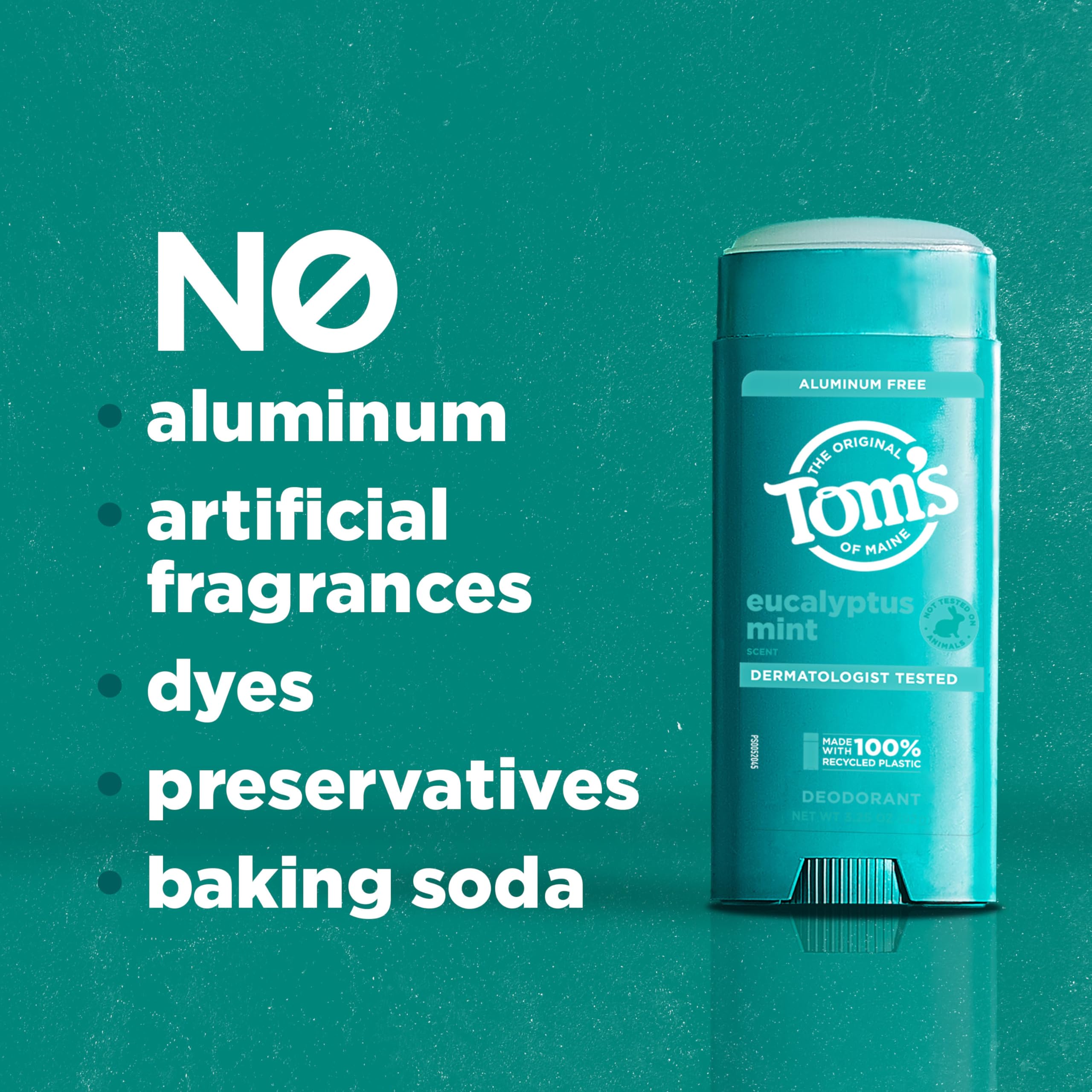 Tom’s of Maine moisture-locking formula keeps underarms comfortable all day.