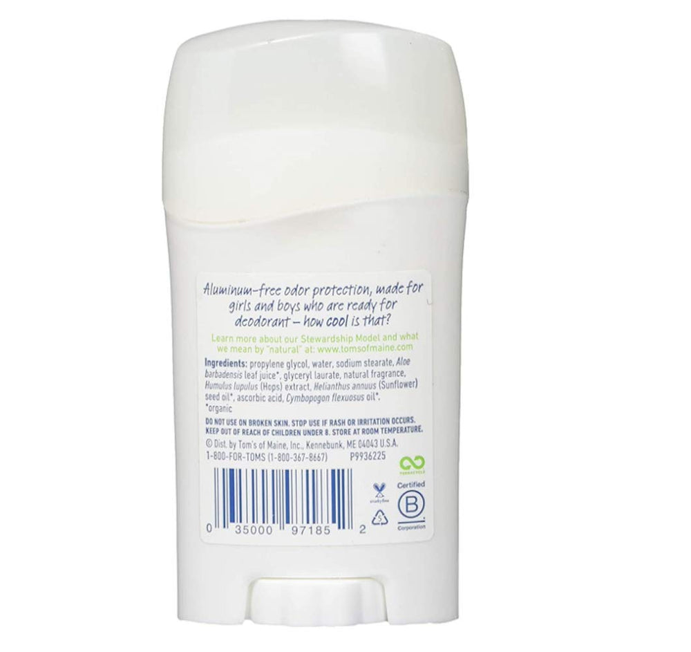 Close-up of the label emphasizes natural ingredients and aluminum-free formula.