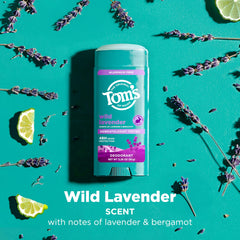Tom's of Maine Wild Lavender deodorant glide goes on clear for discreet use.