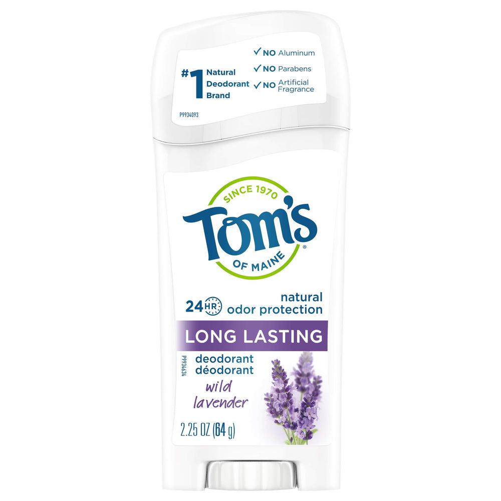 Tom's of Maine Wild Lavender deodorant stick with natural odor control and long-lasting scent