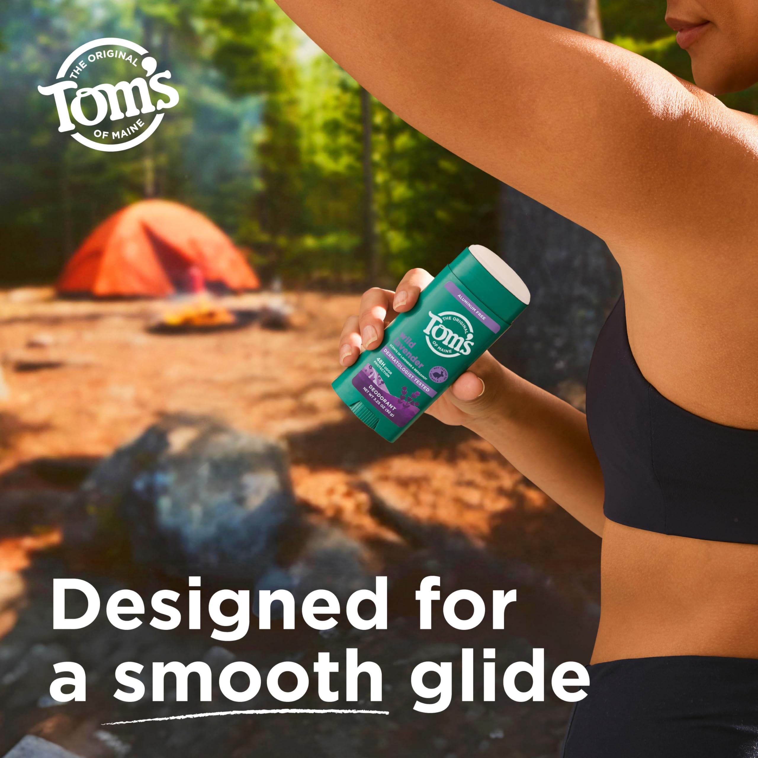 Tom’s of Maine Wild Lavender deodorant in gym bag for workouts