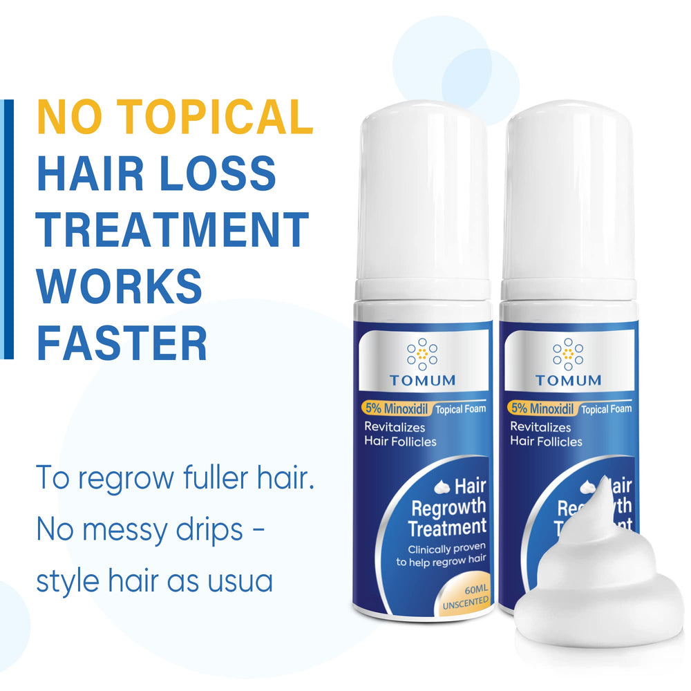 TOMUM 5% Minoxidil Foam targets crown thinning areas for fuller appearance