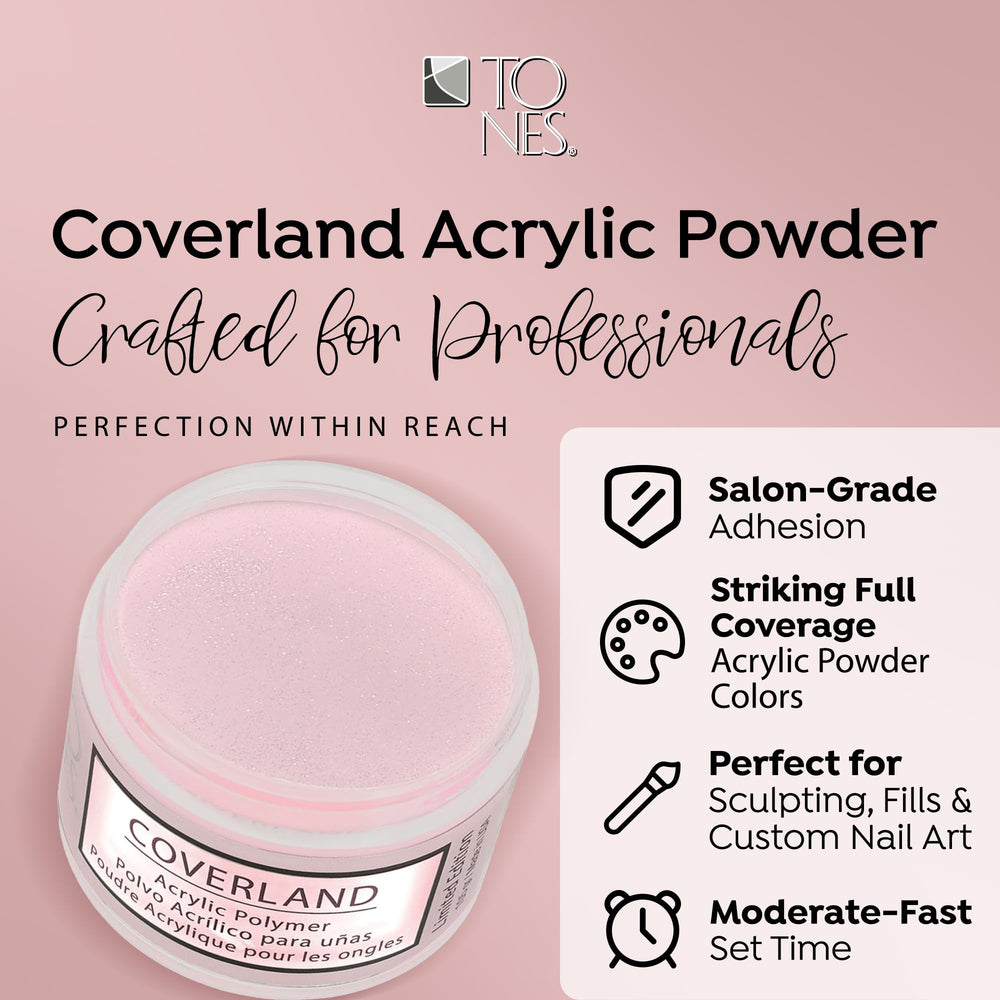TONES Coverland Her Majesty color swatch card illustrating vibrant, full-coverage shades for confident nail art.
