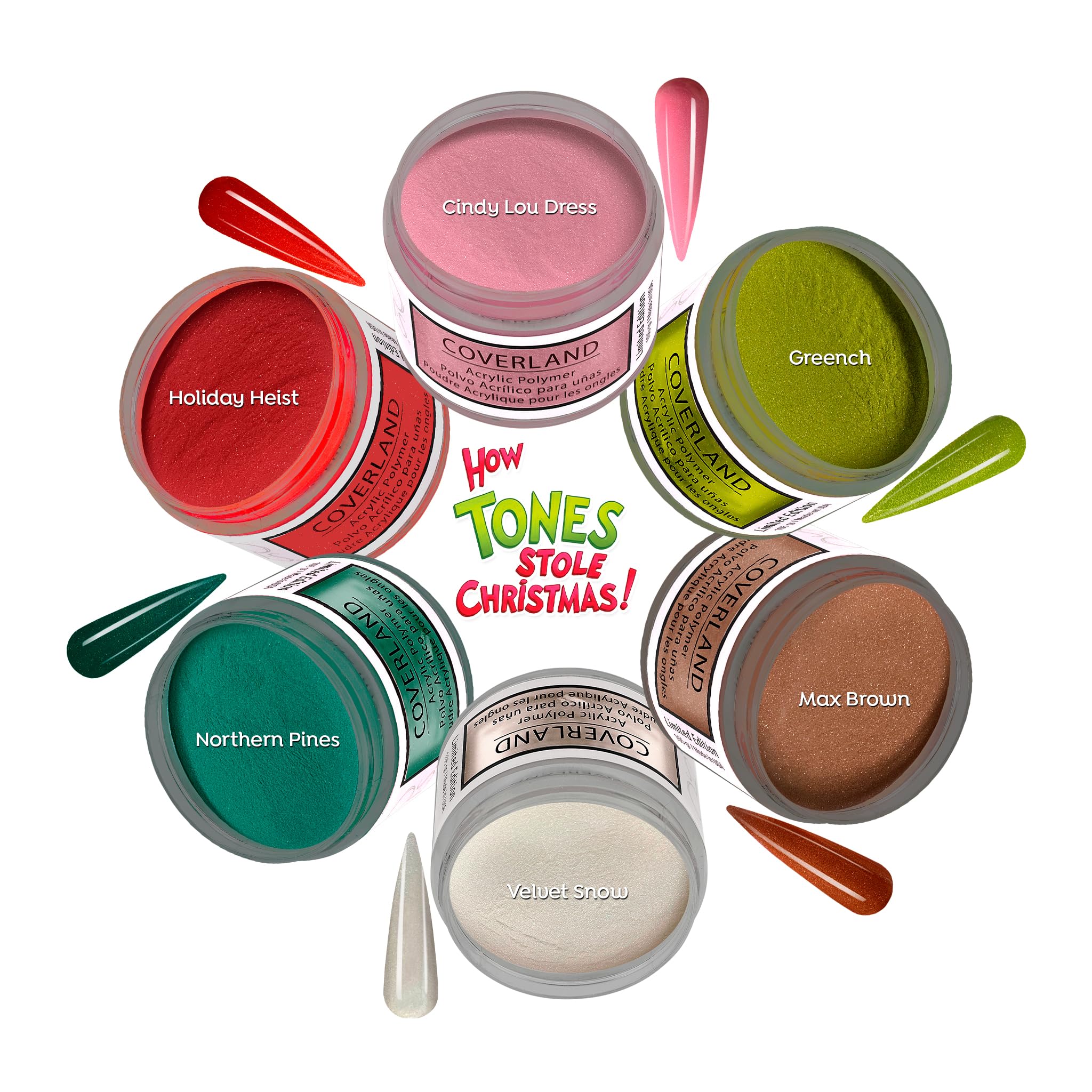Powder swatch on palette highlights vibrant shade for standout nail art