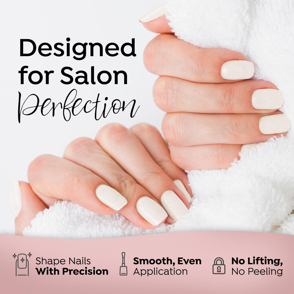 TONES Pro acrylic nail powder application in progress with smooth, creamy finish.
