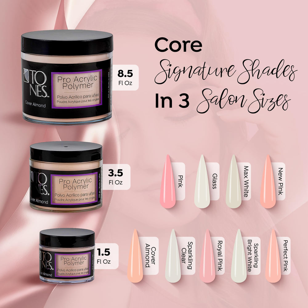 TONES Pro nails with almond shade finish highlighting long-lasting gloss and cruelty-free formula