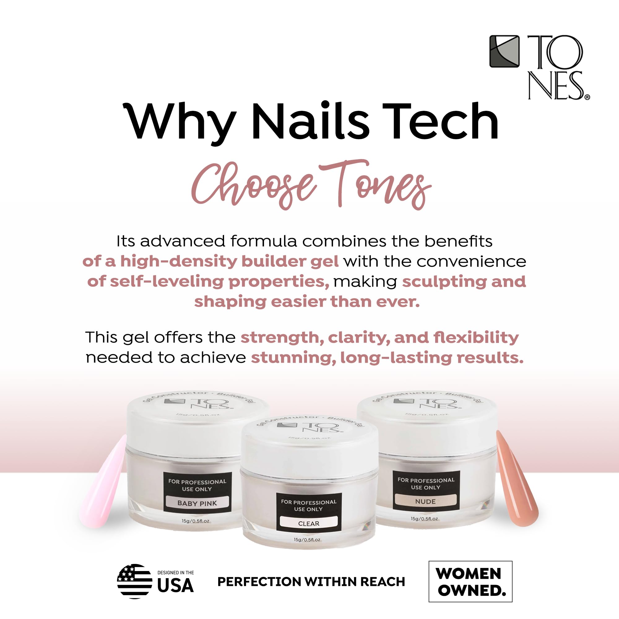 TONES salon-ready workflow demonstrates professional-grade gel in action.