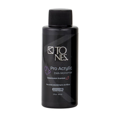 TONES Watermelon Scented EMA Monomer bottle closeup, odor-neutral formula for a pleasant session
