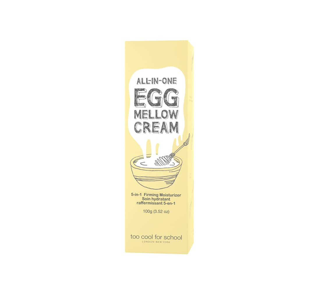 Too Cool For School Egg Mellow Cream jar closeup showing creamy texture for nourishing skin