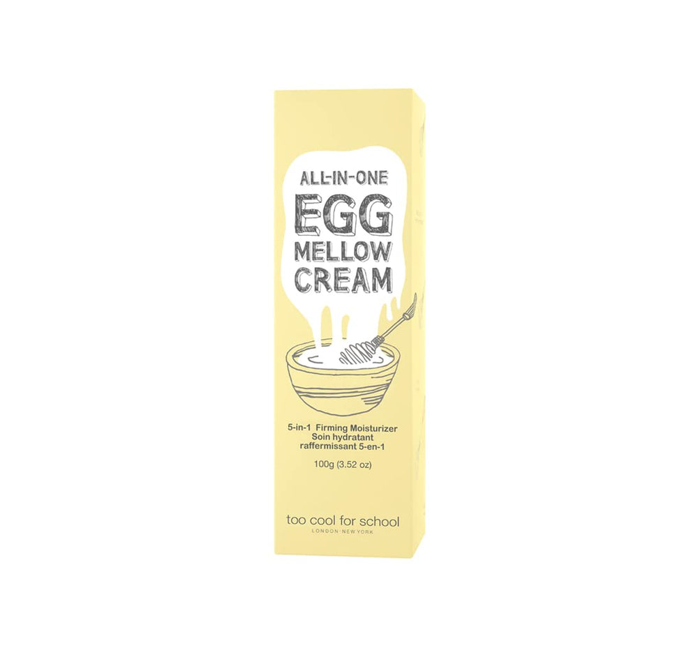 Too Cool For School Egg Mellow Cream jar closeup showing creamy texture for nourishing skin