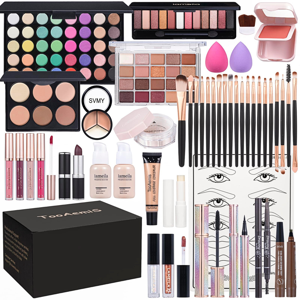 TooAemiS eyeshadow palette 16 colors for versatile day-to-night looks