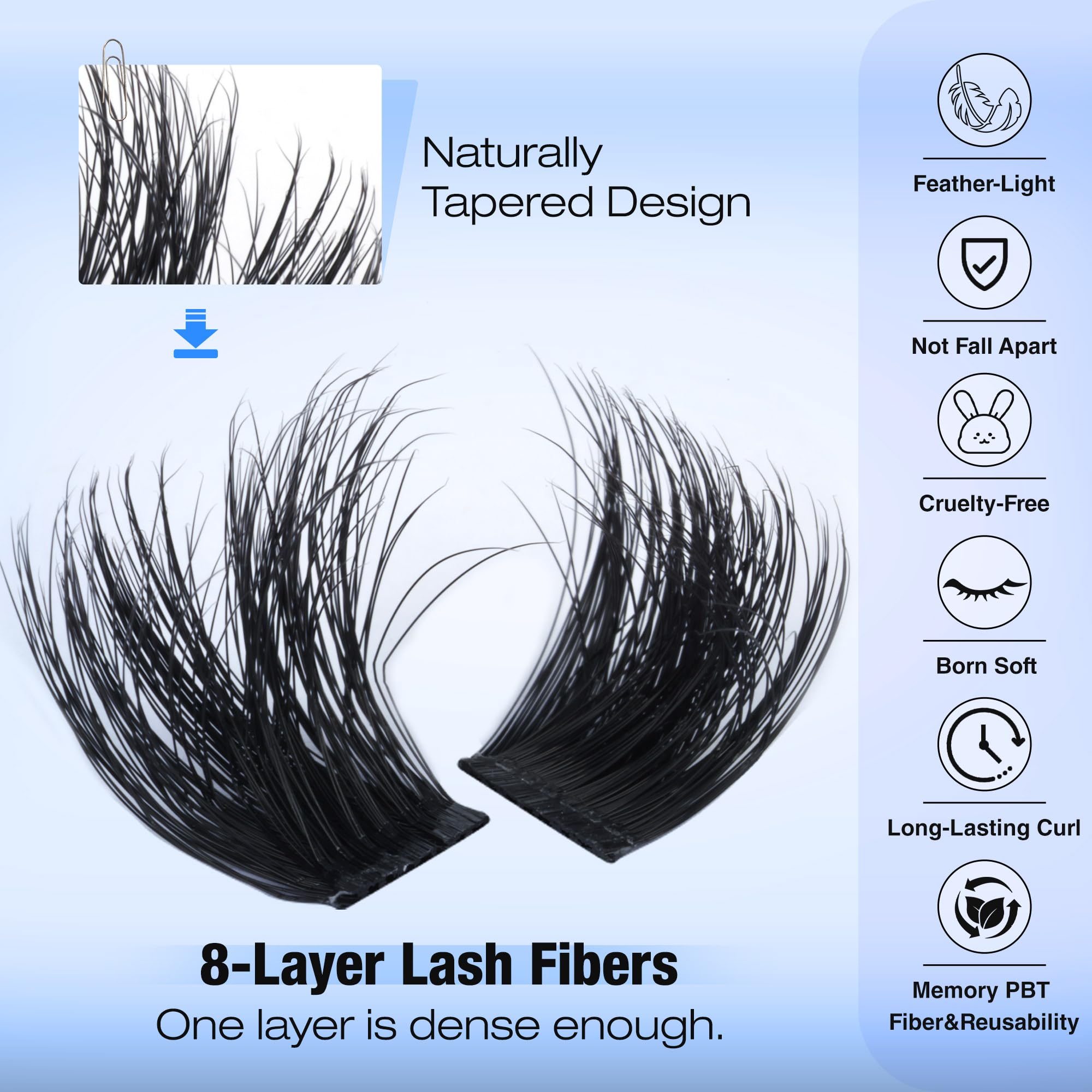 TOOCHUNAG 156-piece cluster lash set for versatile DIY looks.