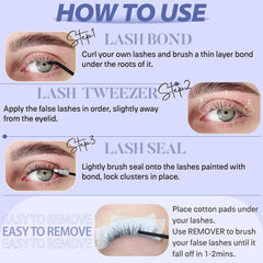 TOOCHUNAG bottom lash clusters in 5-6-7mm for balanced, lightweight lower lashes