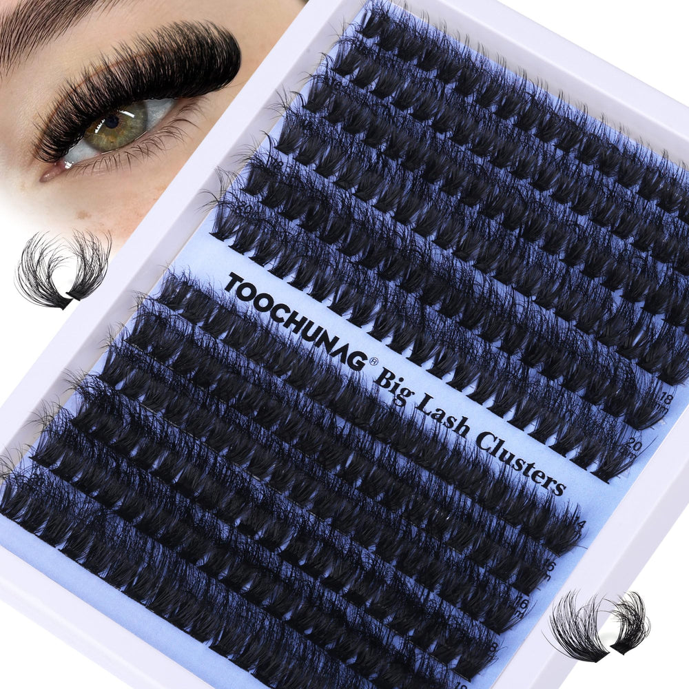 TOOCHUNAG Fluff Lash Clusters 19mm D curl ideal for high-impact looks.