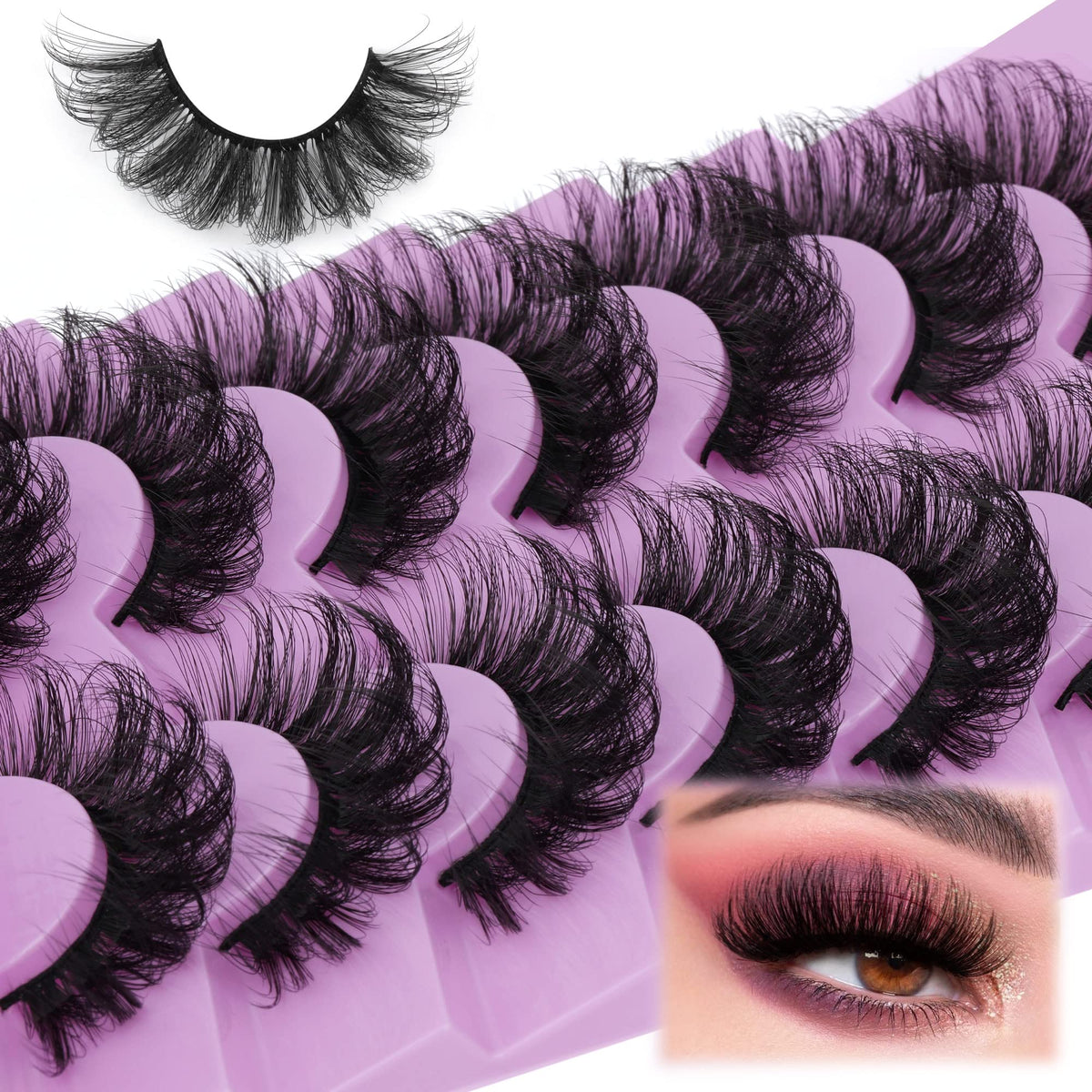 TOOCHUNAG Fluff Lashes mink wispy 20mm multipack: full-volume lashes for bold everyday looks