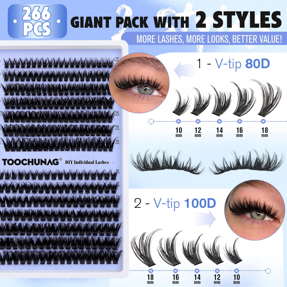 TOOCHUNAG tweezer-friendly clusters simplify DIY lash application.