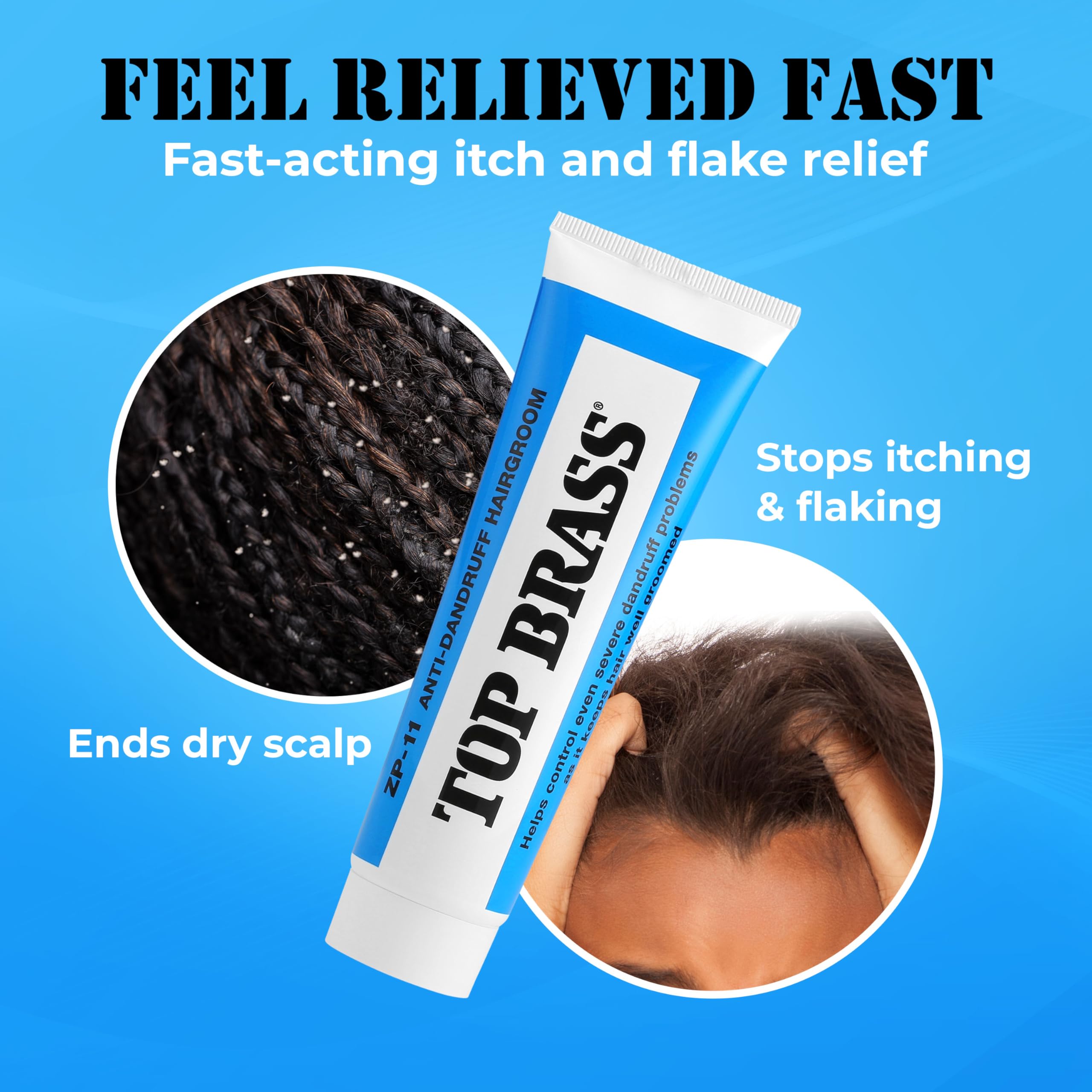 Top Brass application on scalp for quick daily styling