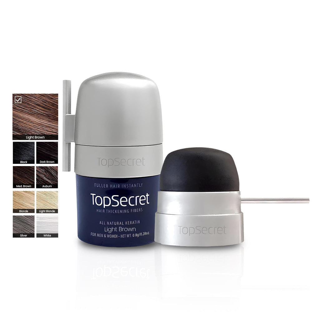 Top Secret light brown shade blends with brunette tones for a seamless finish.