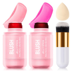 Topcent jelly blush stick on cheek for natural dewy color.