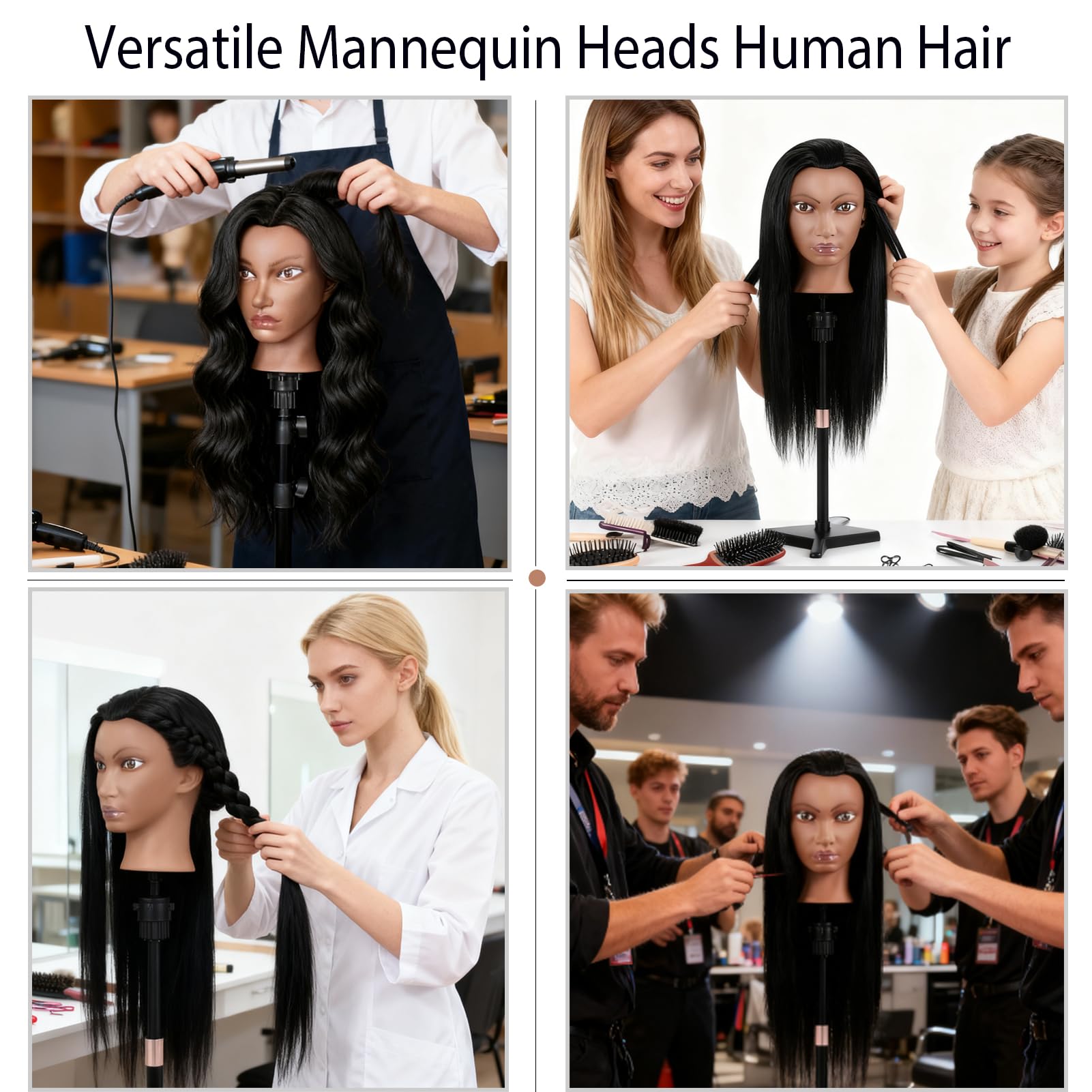 TopDirect straightening and cutting practice head with natural fall