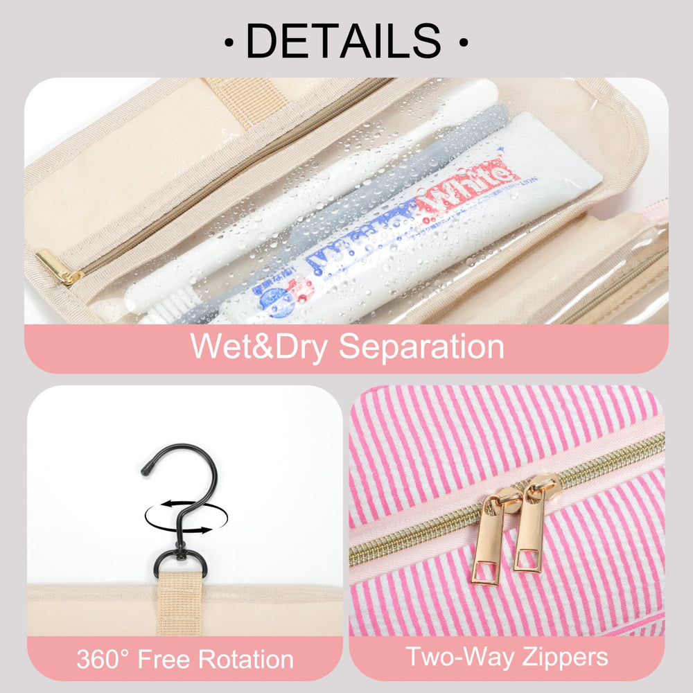 TOPEAST compact makeup bag and toiletry organizer keeps items within reach.