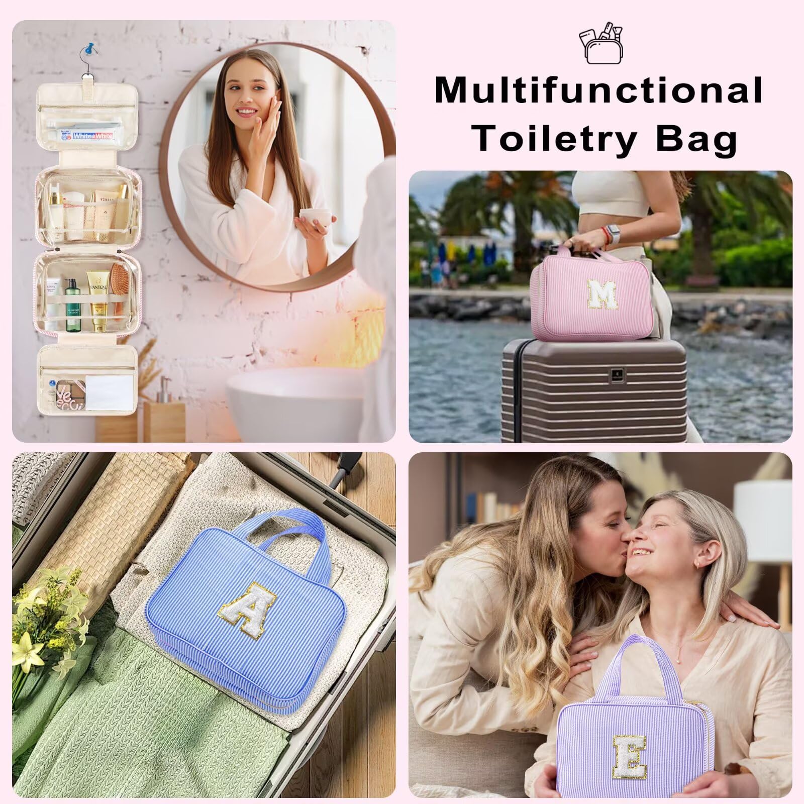 TOPEAST travel-ready bag saves counter space in hotels.