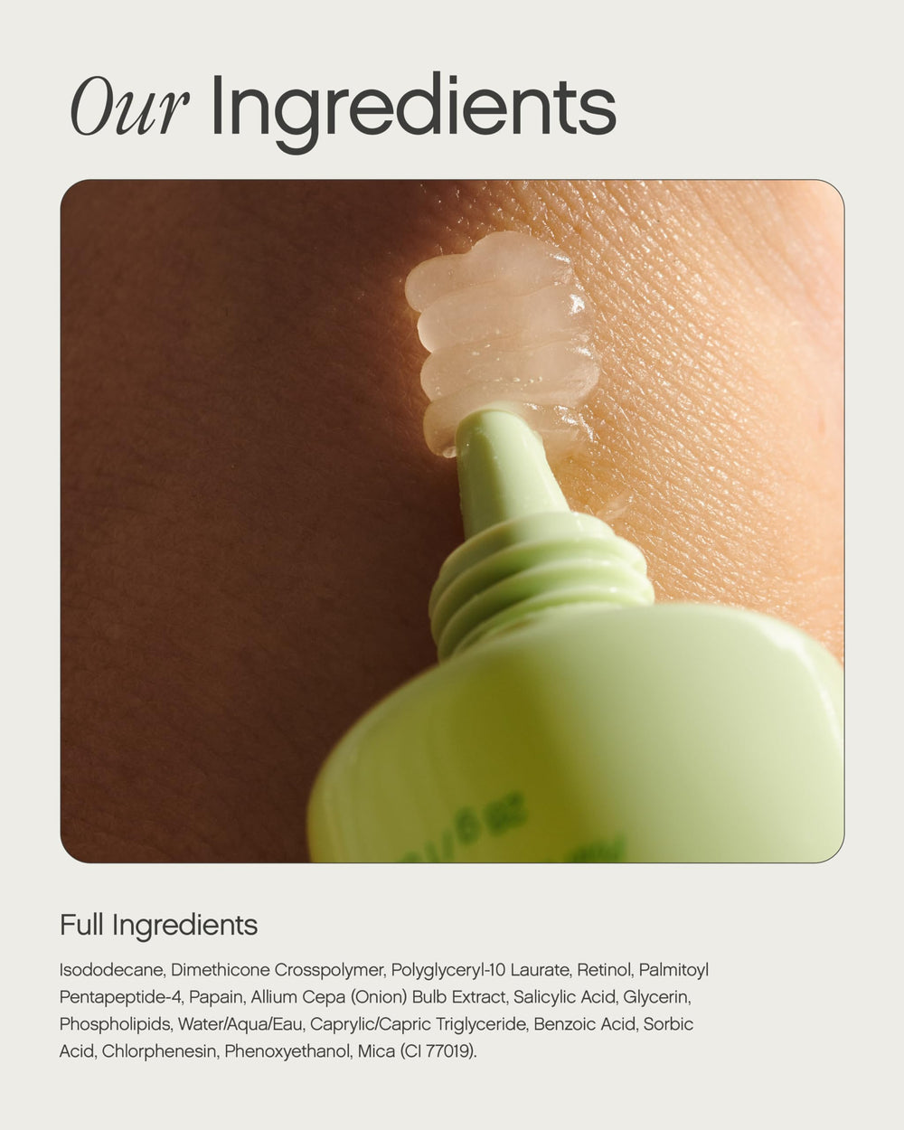 Topicals Sealed before-after texture comparison on skin