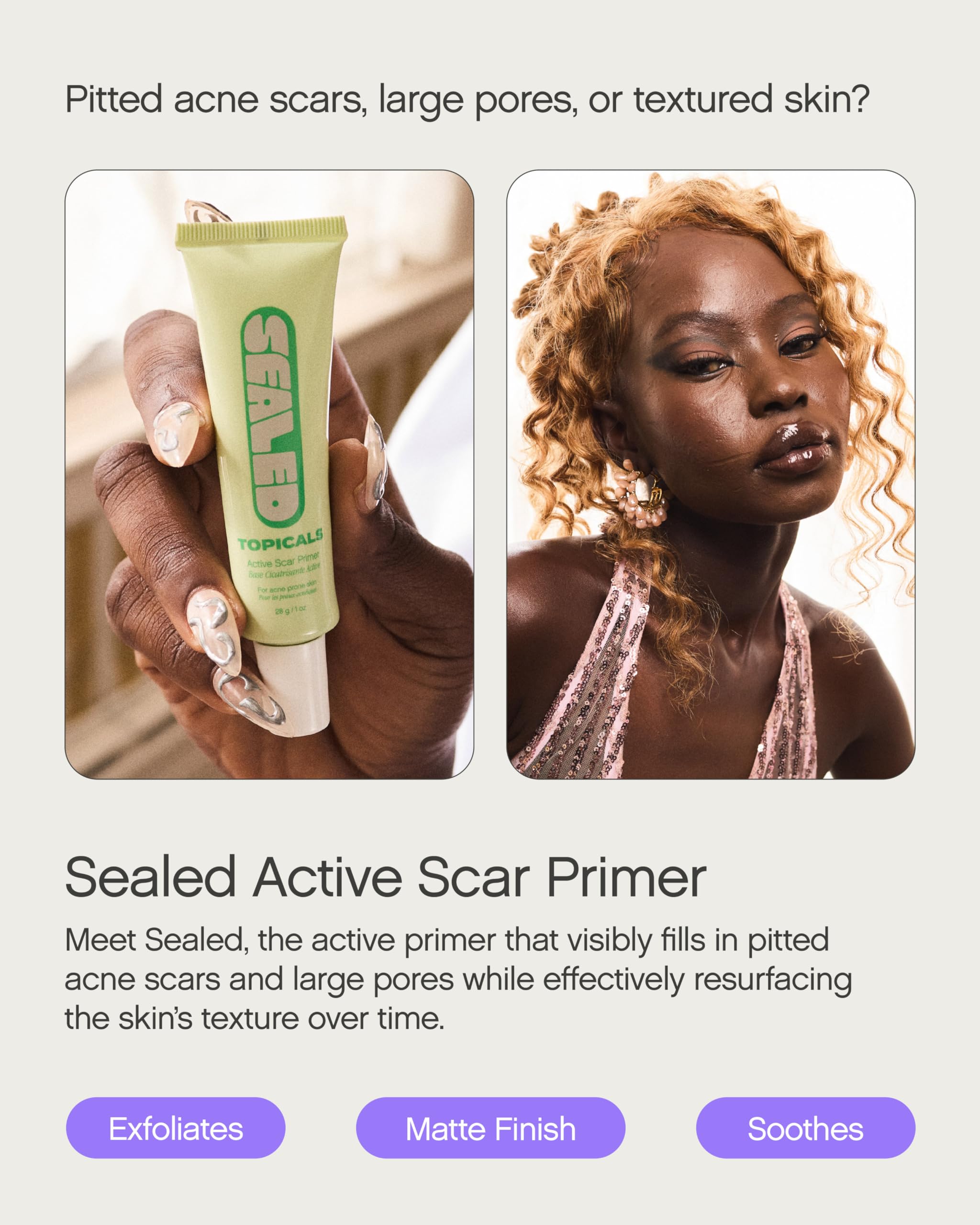 Topicals Sealed primer being spread to blur pores