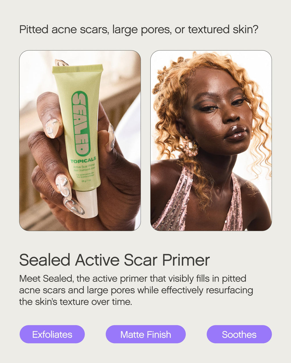 Topicals Sealed primer being spread to blur pores