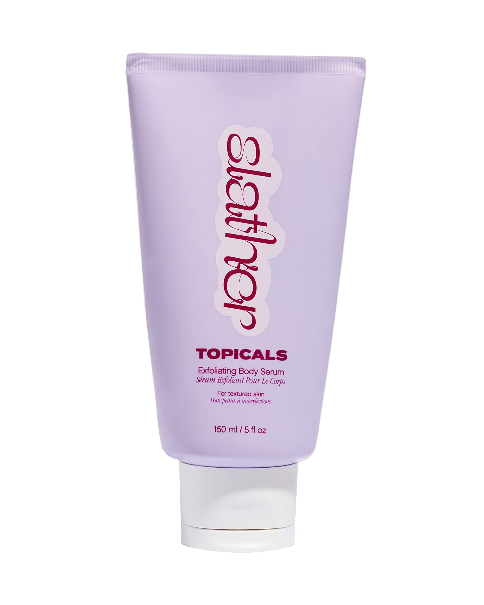 Topicals Slather exfoliating serum bottle for smooth, hydrated skin