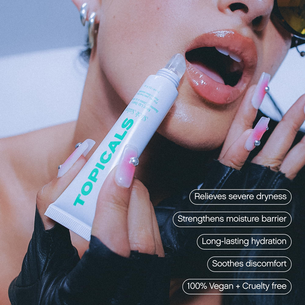 Topicals Slick Salve Mint Glossy Lip Balm in packaging for daily care