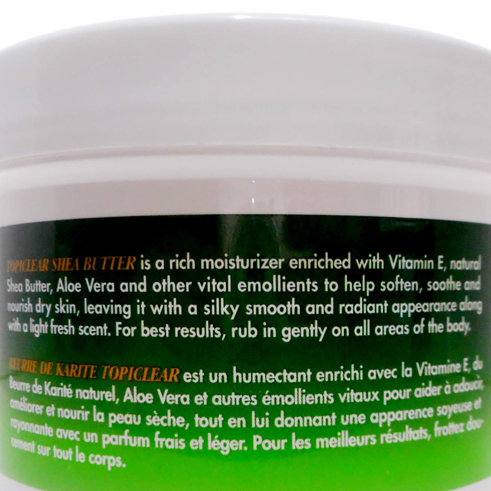 Topiclear vitamin E Aloe texture for nourishing, soothing cream feel