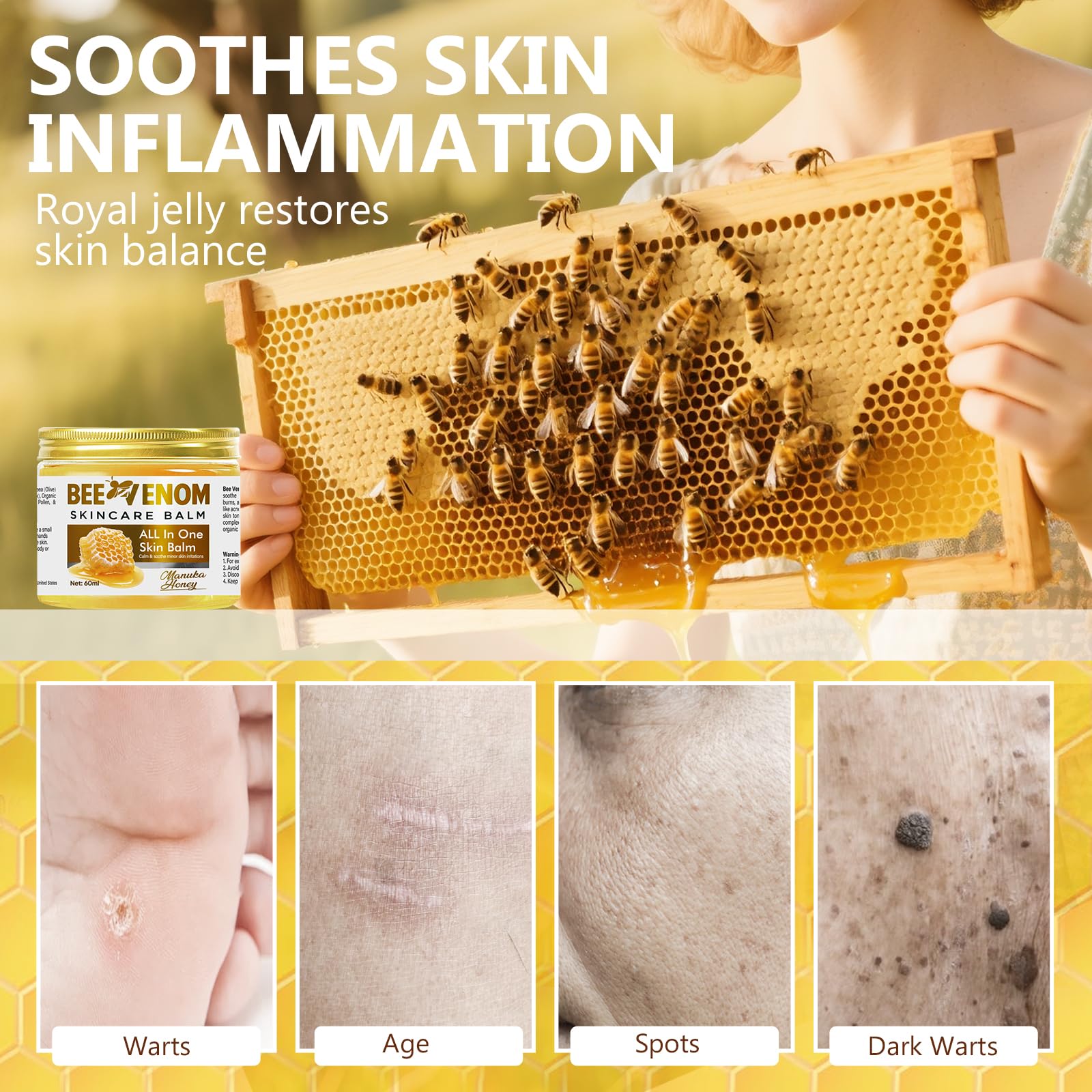 Topicy Bee Venom Cream application scene on skin.