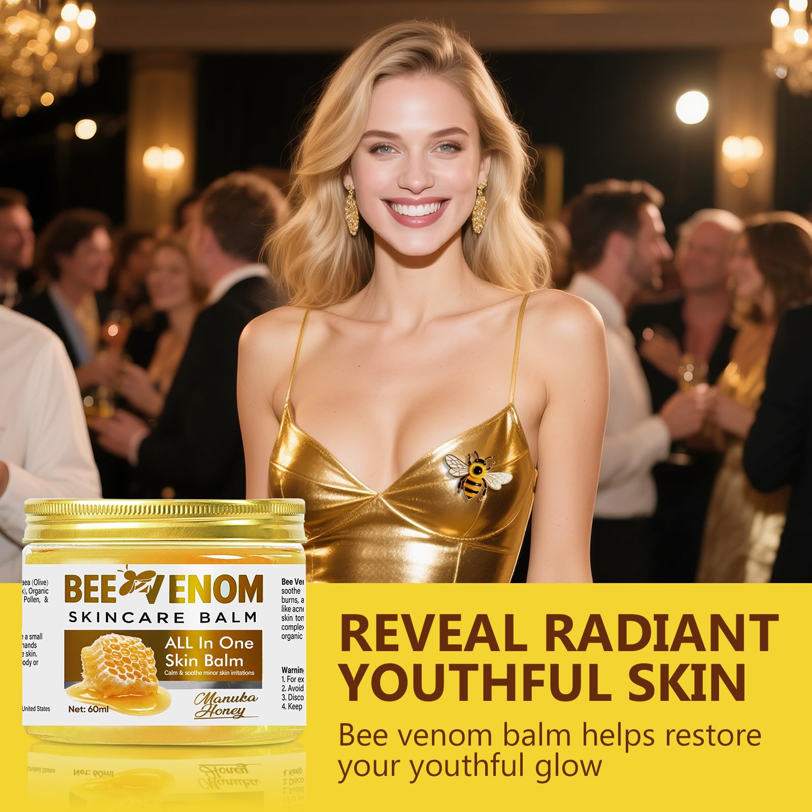 Topicy Bee Venom Cream gel texture ready for quick absorption.