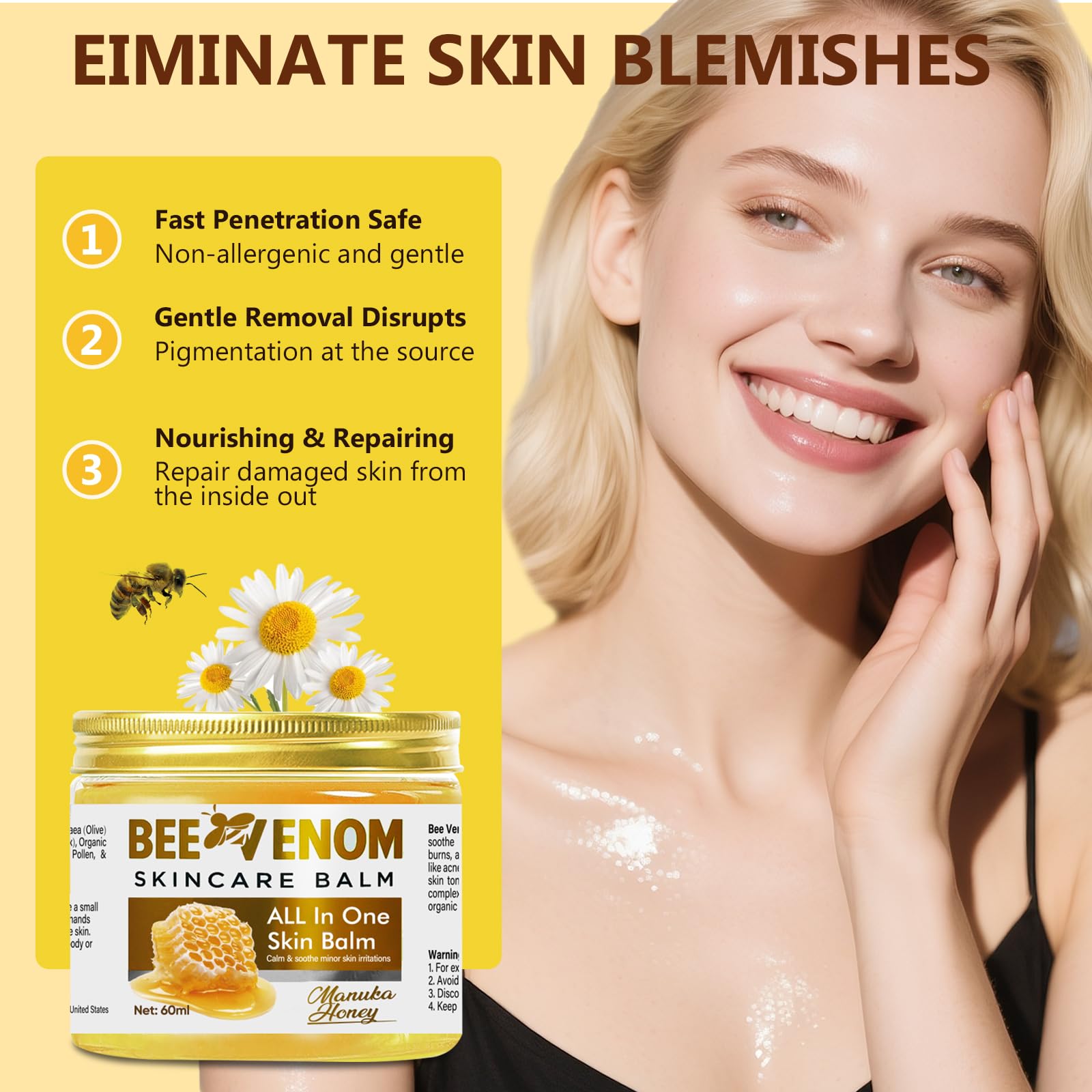 Topicy Bee Venom Cream compact packaging ideal for travel.