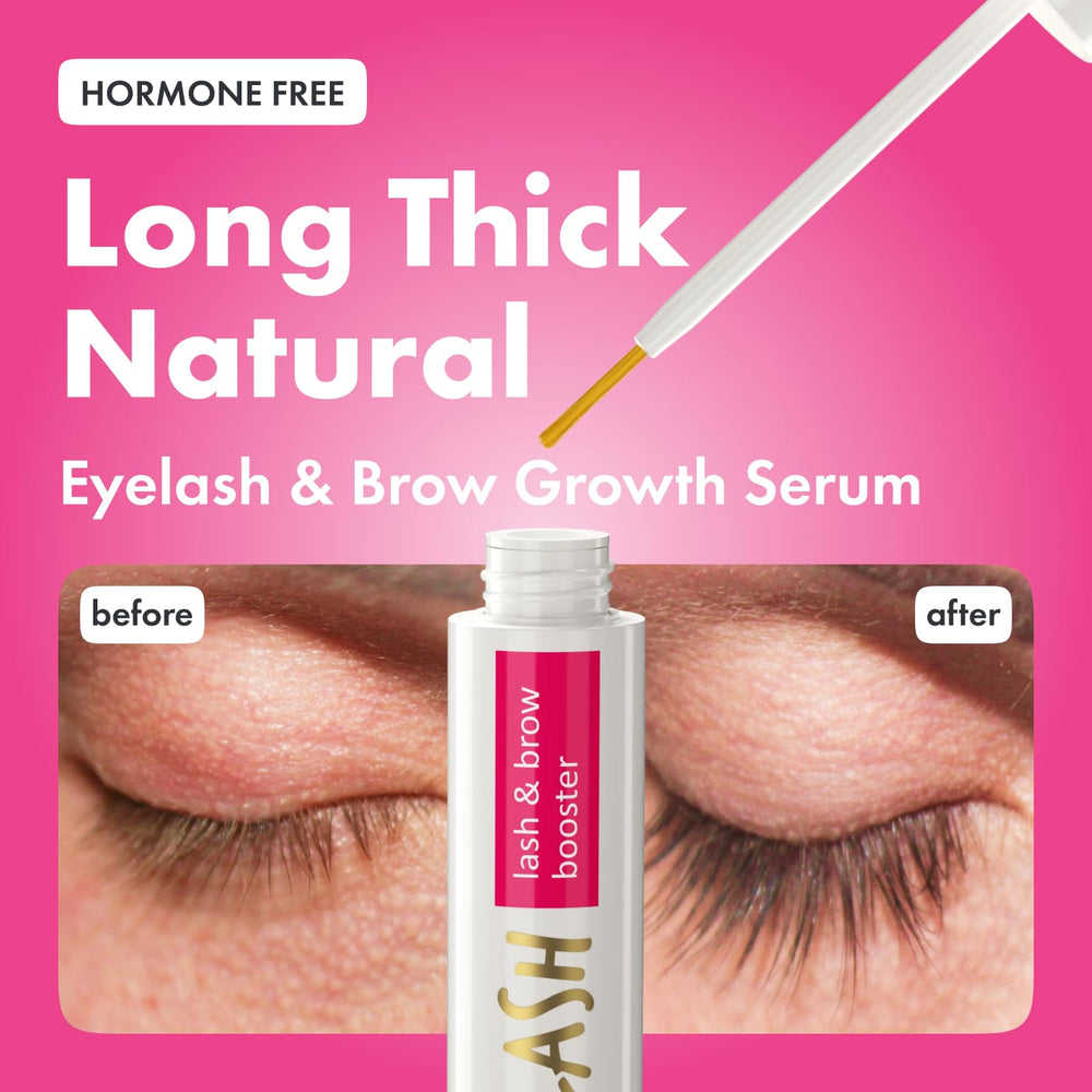 Toplash Brow Growth Serum packaging highlights natural, hypoallergenic formula for gentle brow enhancement.