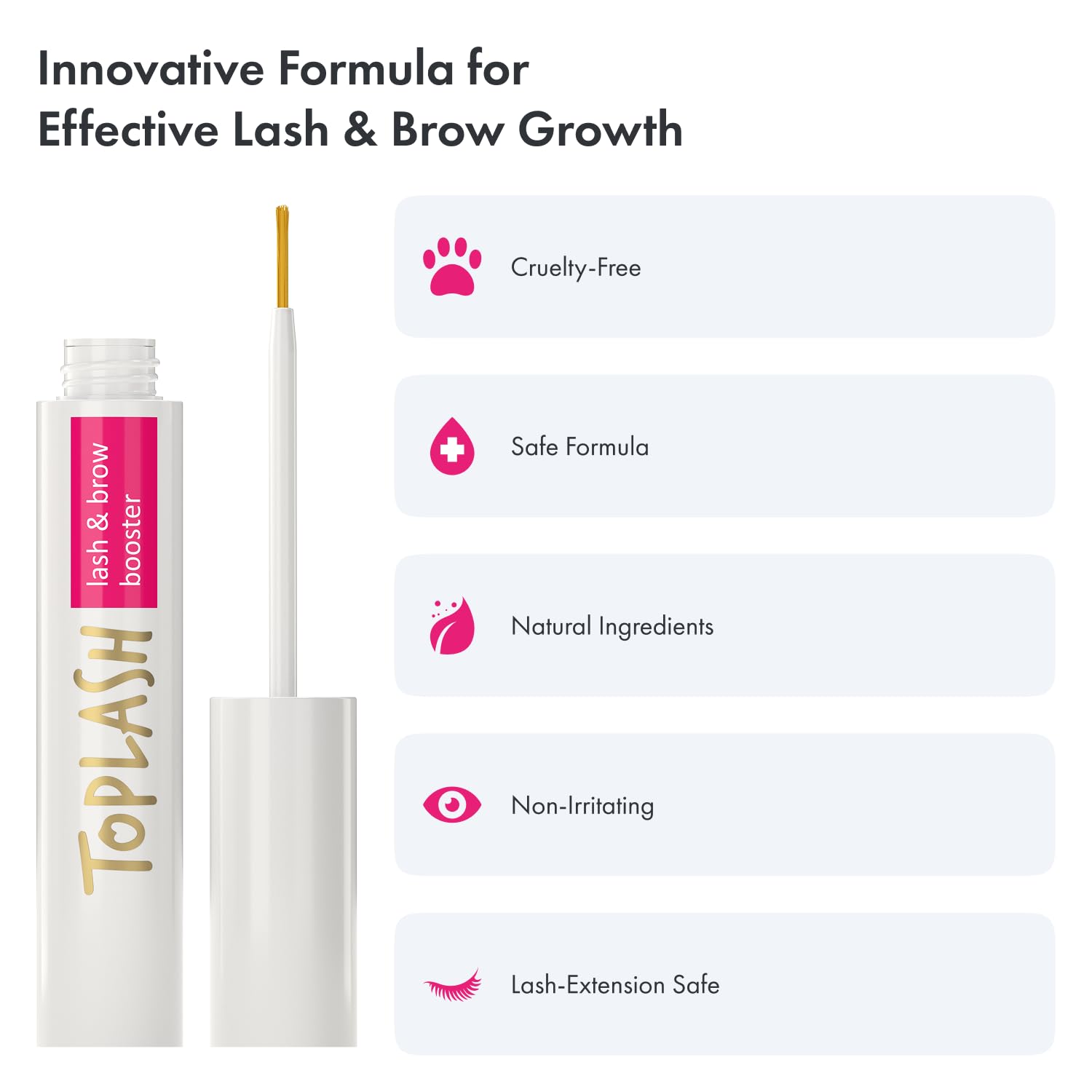 Toplash Compact Tube Design showcases travel-friendly serum for on-the-go care.