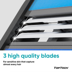 Toptech Razor 3 easy glide technology image indicating smooth rinse