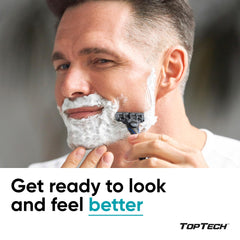 Toptech Razor 3 Mach3 compatibility close-up demonstrates fit with Mach3 handles