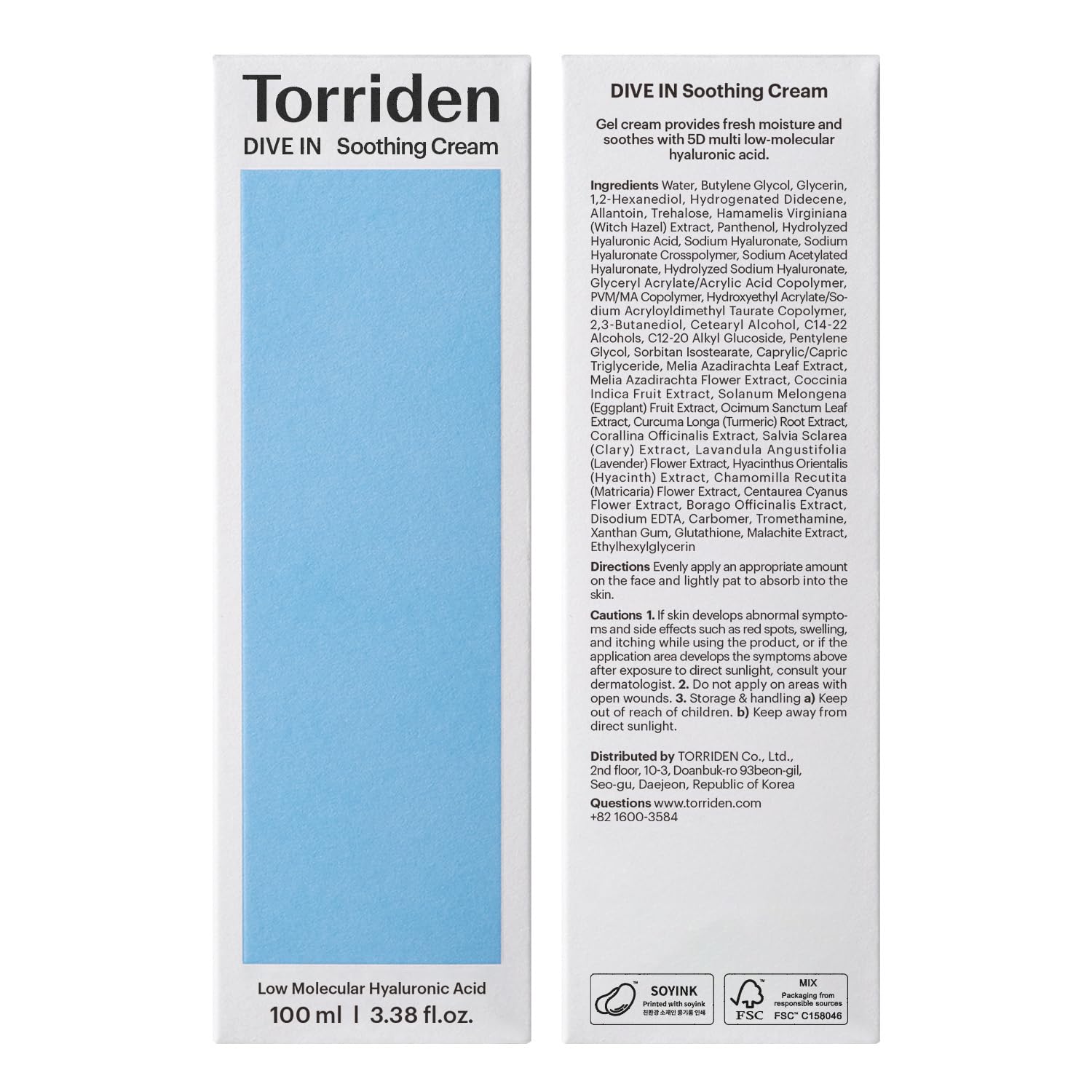 Torriden DIVE IN Bouncy texture finishes with comfortable moisture