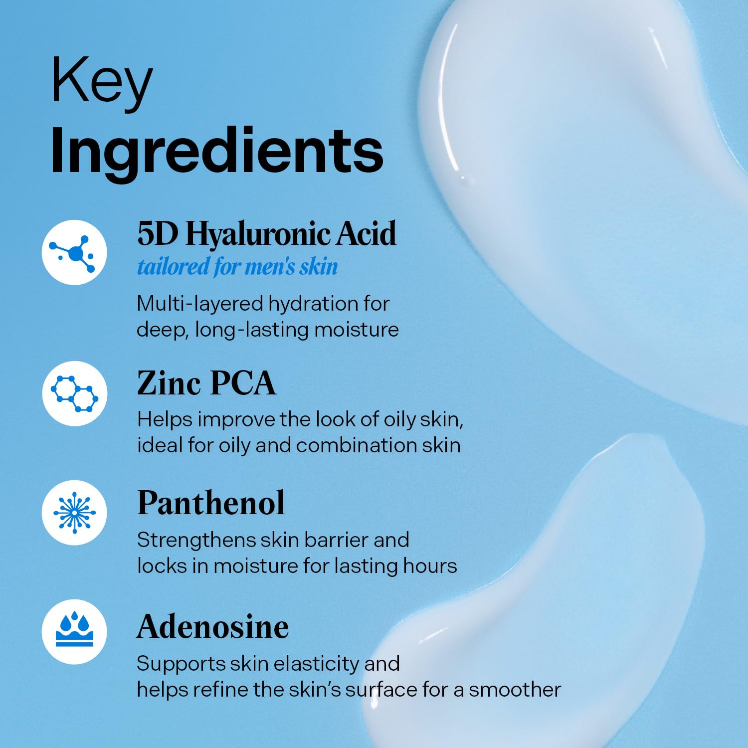 Torriden DIVE IN FOR MEN 5D Hyaluronic Complex visual highlights deep moisturization
