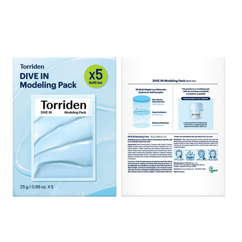 Torriden DIVE IN Modeling Mask hypoallergenic formula suitable for sensitive skin.