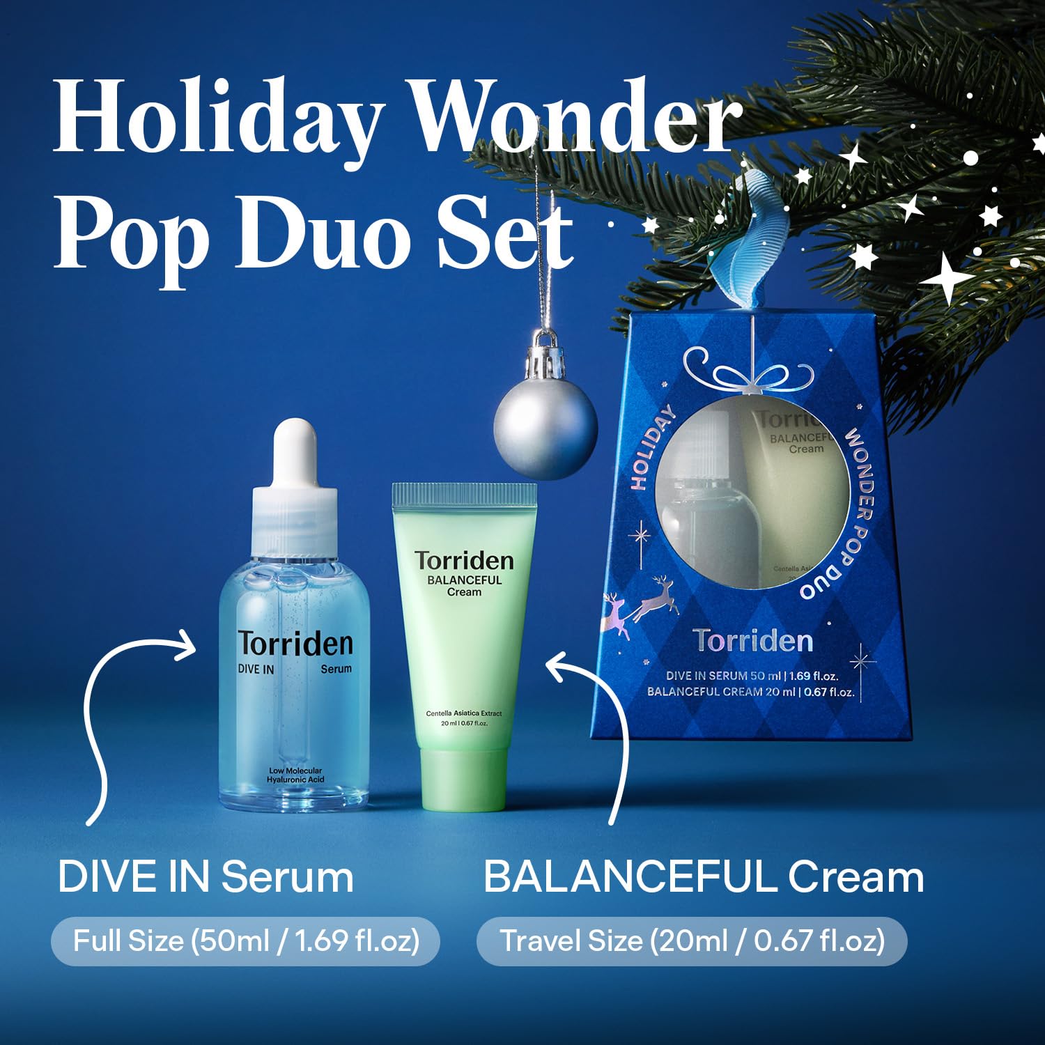 Torriden DIVE IN serum bottle highlights multi-weight hydration for plump skin.