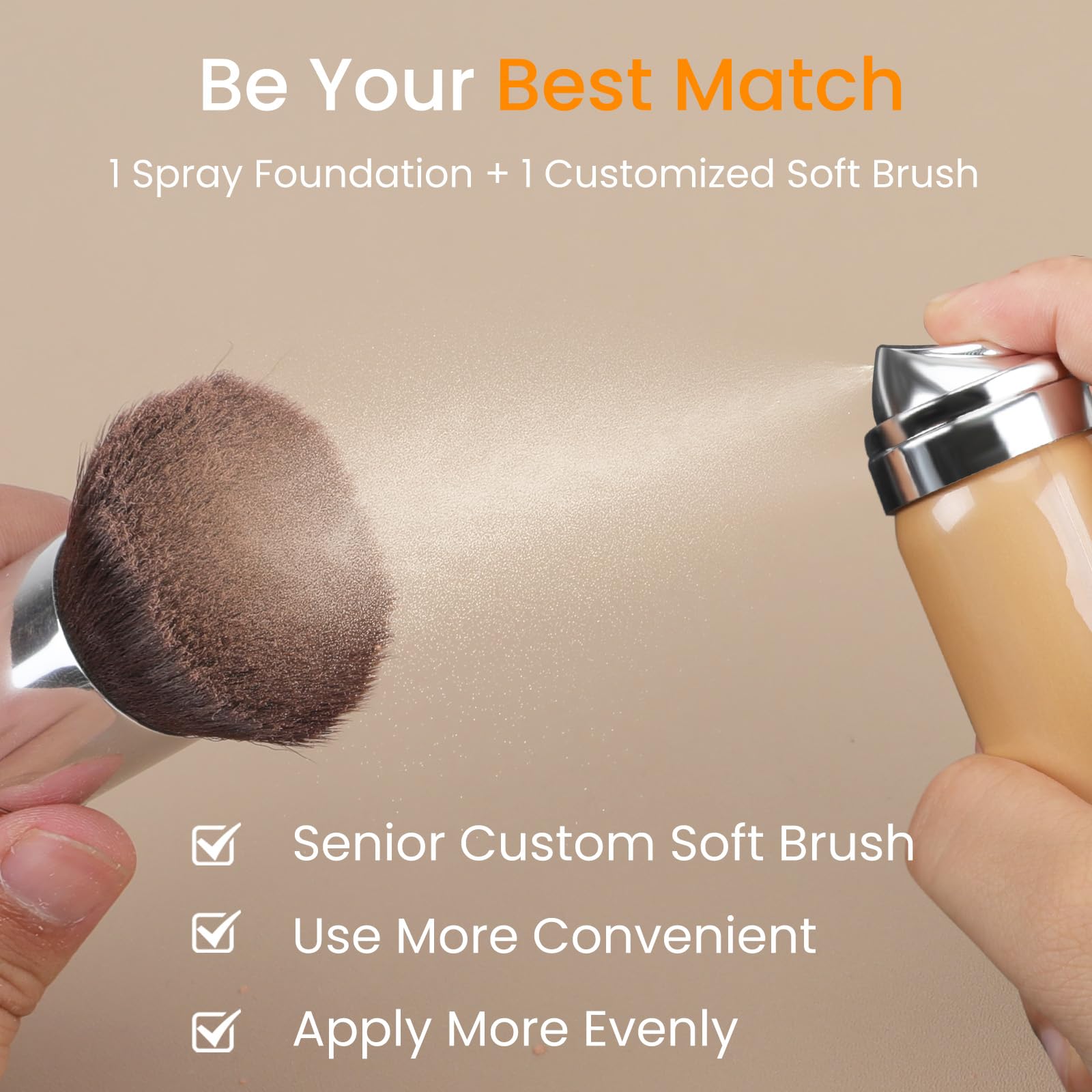 TOSOUATOP liquid foundation spray enables even coverage.
