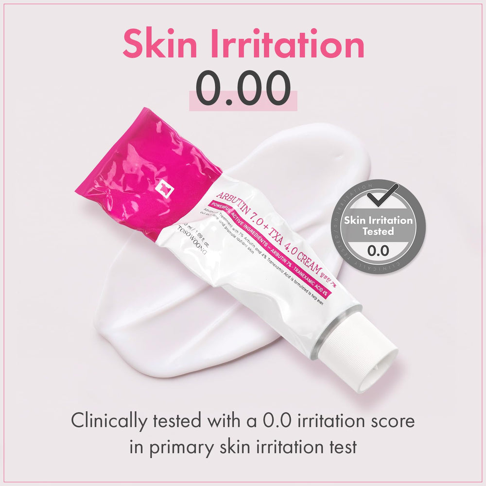 Ingredients panel notes arbutin and tranexamic acid