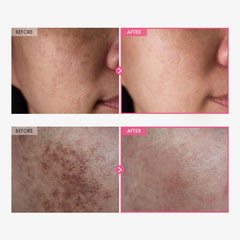 Texture swatch on skin shows fast-absorbing brightening cream