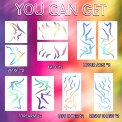 Tosstuki holographic colorful laser tattoos add shine to stage looks