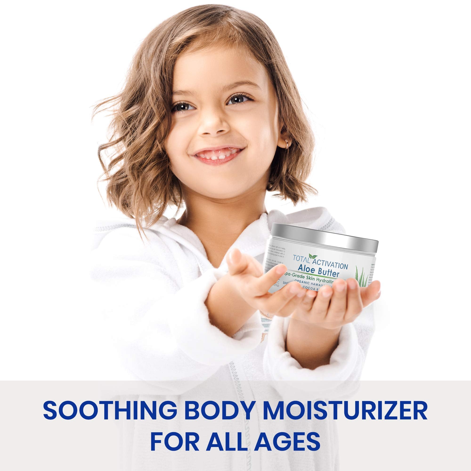 Total Activation Aloe Vera Cream highlighting premium Hawaiian aloe and natural butters.