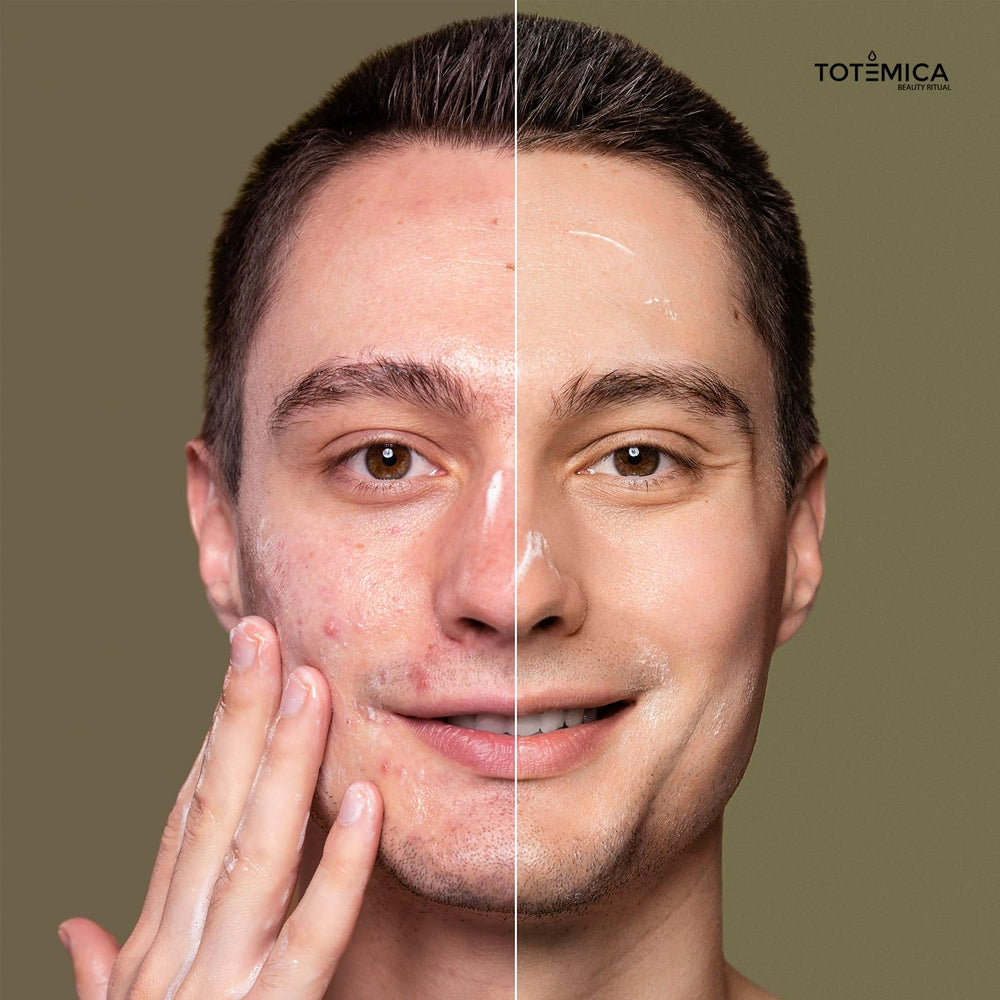 Totemica all-skin-types cleanser on vanity ready for daily use