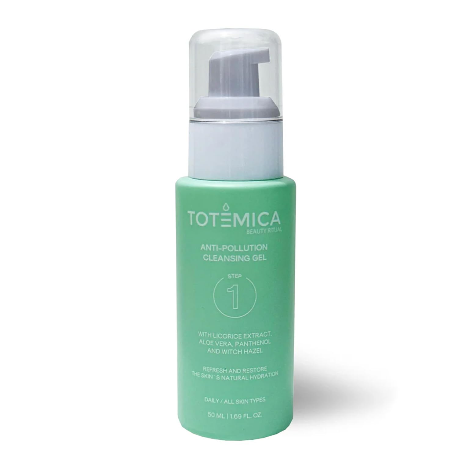 Totemica facial cleanser travel size bottle shown for on-the-go cleansing